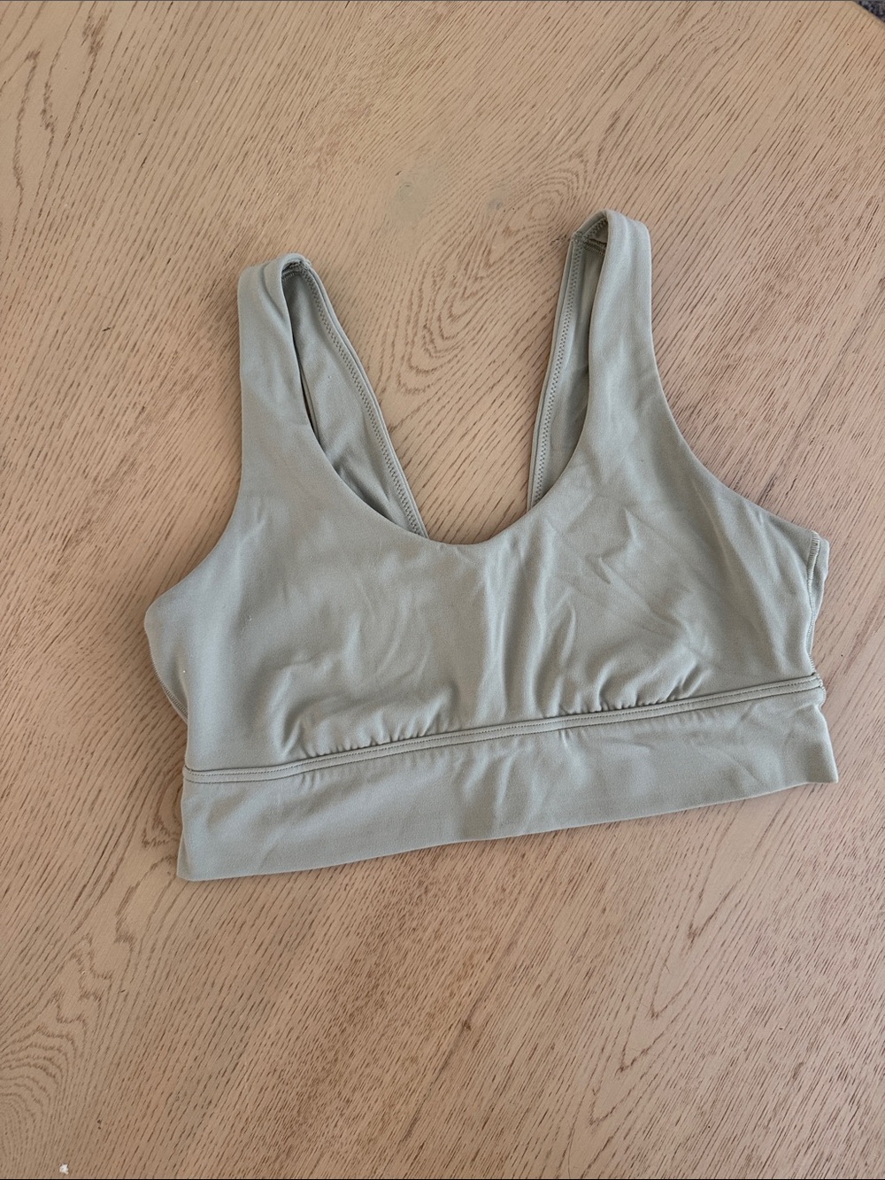 AERIE- Real Me Stretch Sage Green Sports Bra Medium